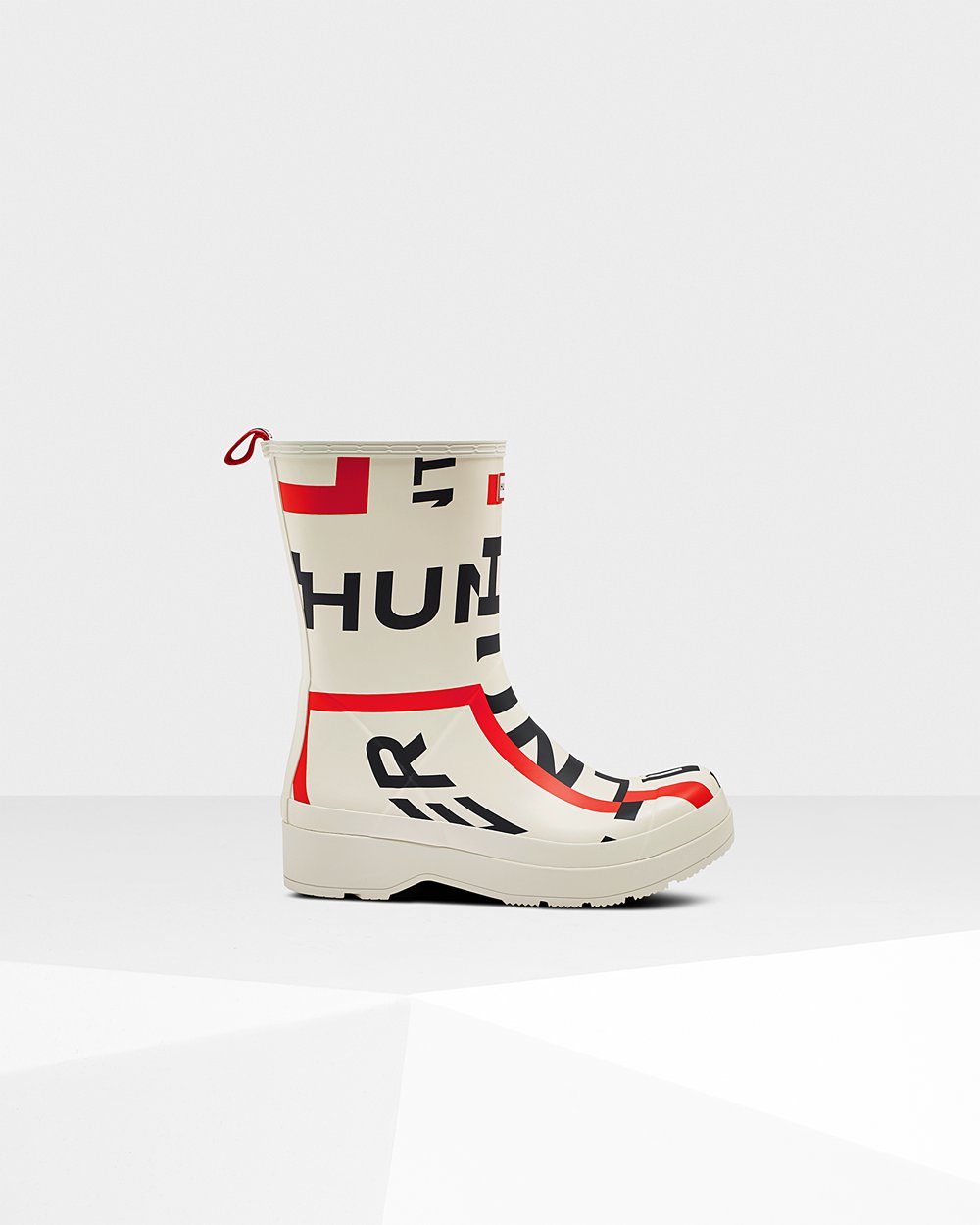 Men Hunter Original Mid-Height Exploded Logo Rain | Play Boots White | NZ-30276-XQBH